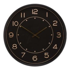 Autronic Hodiny nástěnné - pr. 60 cm, kovové, černé se zlatými čísly (HW4002)
