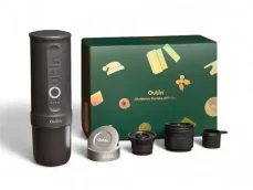 Outin Nano Prenosný Aku Espresso kávovar sivá + Basket PLUS sada (Vianočný set) / Aku 7500 mAh / 80 ml / USB-C (OTEM-01-SG-PLUS)