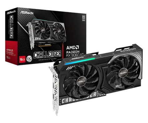 ASRock Radeon RX 9060 XT Challenger OC 16GB / 3290MHz / 16GB GDDR6 / 128-bit / 1x HDMI + 2x DP / 550W (8) (RX9060XT CL 16GO)