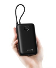 Swissten Voltbox powerbanka 20000 mAh, 35W, USB-C + Lightning kabely, černá