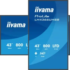 43" iiyama ProLite LH4366UHSB-B1AG černá / Velkoformátový displej / VA panel / UHD 4K / 800 cd/m2 / 24/7 provoz (LH4366UHSB-B1AG)