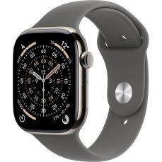 Apple Watch Series 11 Cellular (46mm) Přírodní titan se skálově šedým sportovním řemínkem M/L (Další)