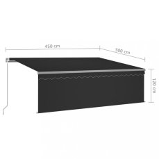 Ručně zatahovací markýza s roletou a LED 450x300 cm Dekorhome
