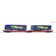 Roco Dvojitý kloubový kontejnerový vagón, T3000e, DB AG - 77385