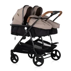 CHIPOLINO Kočík pre dvojčatá / rovnako staré deti - kombinovaný Duo SMART Tiramisu (KBDS02503TR)