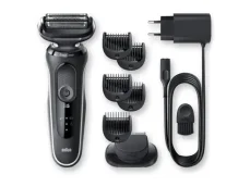 Braun 51-W1500s Wet  Dry biela-čierna / Holiaci strojček / vodeodolný / 50 min prevádzka / zastrihávač na tvár i telo (51-W1500s)