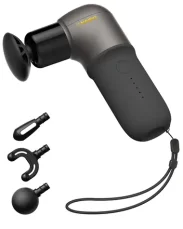 NAIPO MGPC-002 čierna / Masážna pištoľ / 4 nadstavce / 5 úrovní intenzity / USB (712376777904)