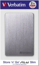 Verbatim Store 'n' Go ALU Slim 2TB šedá / Externý HDD / 2.5" / USB 3.2 / hliník (53665)