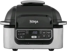 Ninja AG301EU černo-stříbrná / Horkovzdušná fritéza + gril / 1750W / 5.7 l / 5 programů / 40 - 265 °C (AG301EU)