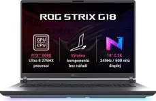 ASUS ROG Strix G18 černá / 18" WQXGA / Intel Core Ultra 9 275HX 2.7GHz / 32GB / 1TB SSD / RTX 5080 / Bez OS (G815LW-NEBULA046)