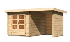 Dřevěný zahradní domek BASTRUP 4 s přístavkem Lanitplast