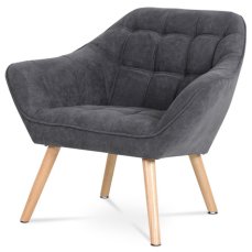 Autronic - Křeslo, potah tmavě šedá látka, dřevěné nohy, masiv kaučukovník - AK-321 GREY2