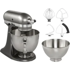 KitchenAid 5KSM175PSEMS strieborná / Kuchynský robot Artisan / 300W / 4.8 l / 10 rýchlostí / planetárny systém (5KSM175PSEMS)