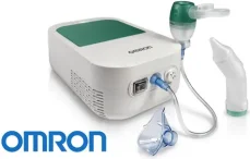Omron DuoBaby (C301-E) biela / Kompresorový inhalátor s nosnou odsávačkou / zásobník na lieky 12ml (4015672110342)