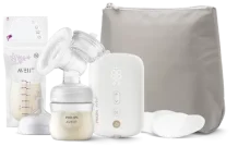 Philips Avent SCF396/31 bílá / Odsávačka mateřského mléka / Elektrická / Dobíjecí / Displej