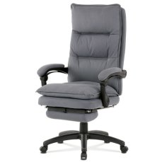 Autronic - Kancelářské křeslo s podnožkou, potah šedá látka, PC mechanismus s aretací - KA-Y350 GREY