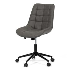 Autronic - Židle kancelářská, šedá látka v dekoru broušené kůže, černý kovový kříž - KA-V3120 GREY3