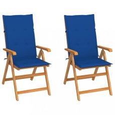 Zahradní židle 2 ks teak / látka Dekorhome