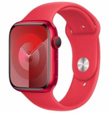Apple Watch Series 9 GPS+Cellular 45mm hliníkové tělo (PRODUCT)RED / červený provlékací sportovní řemínek S/M (MRYE3QC/A)