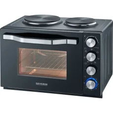 Severin TO 2074 černá / Mini trouba s vařičem / 2500W / 30l / 2 plotny (TO 2074)