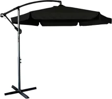 KIK Zahradní slunečník s ramenem Luaro černá / 290 cm / výška 240-287 cm / klikový mechanismus (KX3313)