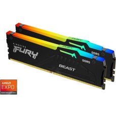 Kingston FURY Beast Black RGB DDR5 32GB 6000MT/s CL30 DIMM (2x16GB) EXPO/XMP
