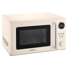 Medion MD15000 Retro béžová / Mikrovlnná rúra / 800 W / 20 l / Otočné ovládanie / LCD displej (50076228)