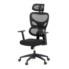 Autronic - Kancelářská židle, černá síťovina, černý plast, kolečka na tvrdé podlahy - KA-K2080 BK