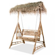 Zahradní houpačka bambus / palmové listy Dekorhome