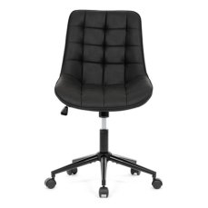 Autronic - Židle kancelářská, černá látka v dekoru broušené kůže, černý kovový kříž - KA-V3120 BK3