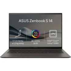 ASUS Zenbook S 14 OLED šedá / 14" 2880x1800 T / Intel Core Ultra 7 258V 2.2GHz / 32GB / 1TB SSD / Intel ARC 140V / W11P (UX5406SA-OLED093X)