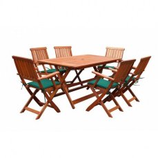 Set záhradného nábytku AGNES,1+6 drevo s poduškami