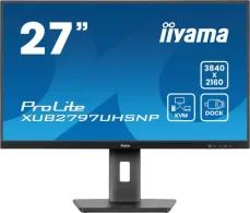 27" IIYAMA ProLite XUB2797UHSNP-B1 čierna / IPS / 3840 x 2160 / 16:9 / 4ms / 1300:1 / 350cd / repro / HDMI / DP / USB-C (XUB2797UHSNP-B1)