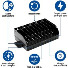 Port Naotic Charging Table 10 nabíjecí stanice pro 10 tabletů/smartphonů