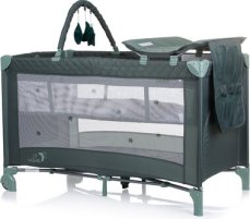 CHIPOLINO Cestovní postýlka s přebalovací podložkou Luna Pastel Green (KOSILU244PG)