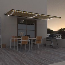 Ručně zatahovací markýza s LED světlem 600x350 cm Dekorhome