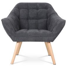 Autronic - Křeslo, potah tmavě šedá látka, dřevěné nohy, masiv kaučukovník - AK-321 GREY2