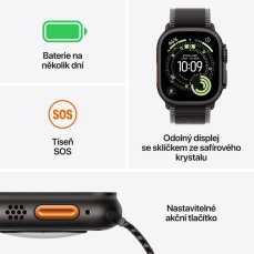 Apple Watch Ultra 3 (2025) 49mm Čierny titán s čiernym alpským ťahom S