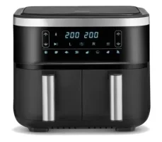 Severin FR 2453 čierna / Teplovzdušná fritéza / 2850W / 2x 3.8l / 440 ° C - 200 ° C / 8 programov (FR 2453)
