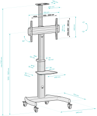 CONNECT IT Wheelie II pojízdný stojan na obrazovky 37"–75" – stříbrná