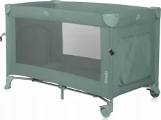 LIONELO Postýlka cestovní Ellen 3v1 Green Sage / přistýlka k posteli / do 15 kg / 2 kolečka s brzdou (LO-ELLEN GREEN SAGE)