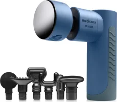 Medisana MG 600 Masážna pištoľ modrá / 3 stupne / 7 nástavcov / aku napájania (4015588889875)