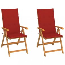 Zahradní židle 2 ks teak / látka Dekorhome