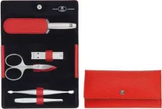 Zwilling TWINOX Asian Competence červená / Set na manikúru v koženém pouzdře / 5 ks (97092-002)