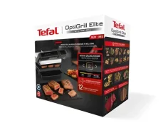 Tefal OptiGrill Elite GC750D černá / Kontaktní gril / 2000 W / 12 programů / Gril. plocha 600 cm2 (GC 750D)