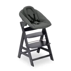 Hauck Alpha+ dřevěná židle+novorozenecký set polohovací, 0m+, Dark Grey (HK661512)