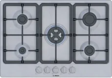Bosch Serie 4 PGQ7B5K90 nerez / Plynová varná deska / 75 cm / 5 hořáků / litinové podpěry hrnců (PGQ7B5K90)