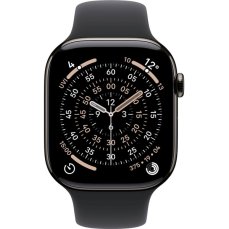 Apple Watch Series 11 Cellular (46mm) Břidlicově šedý titan s černým sportovním řemínkem S/M