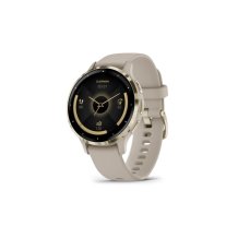 Garmin Venu 3S, Nerezová luneta Soft Gold, pouzdro French Gray, silikonový řemínek