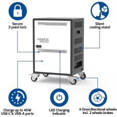 Port Naotic Charging Cabinet 20 nabíjecí skříň s kolečky pro 20 zařízení